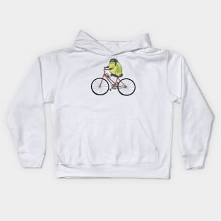 Bicycling Frog Kids Hoodie